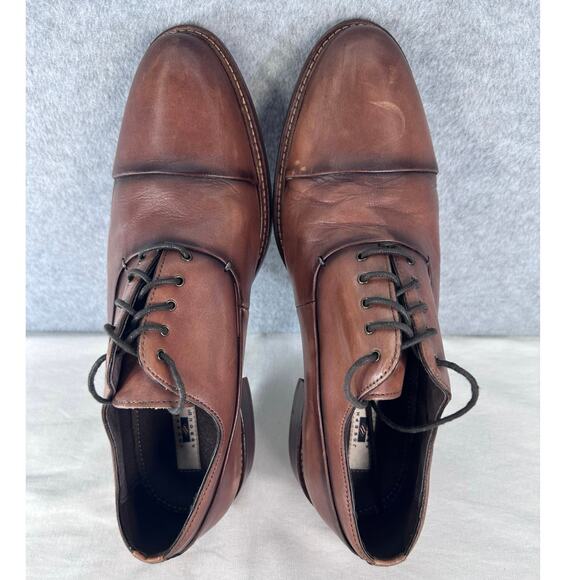 Joseph Abboud Men’s sz 10 Leather Brown Dress Shoes Workwear Oxfords Office - Picture 8 of 11